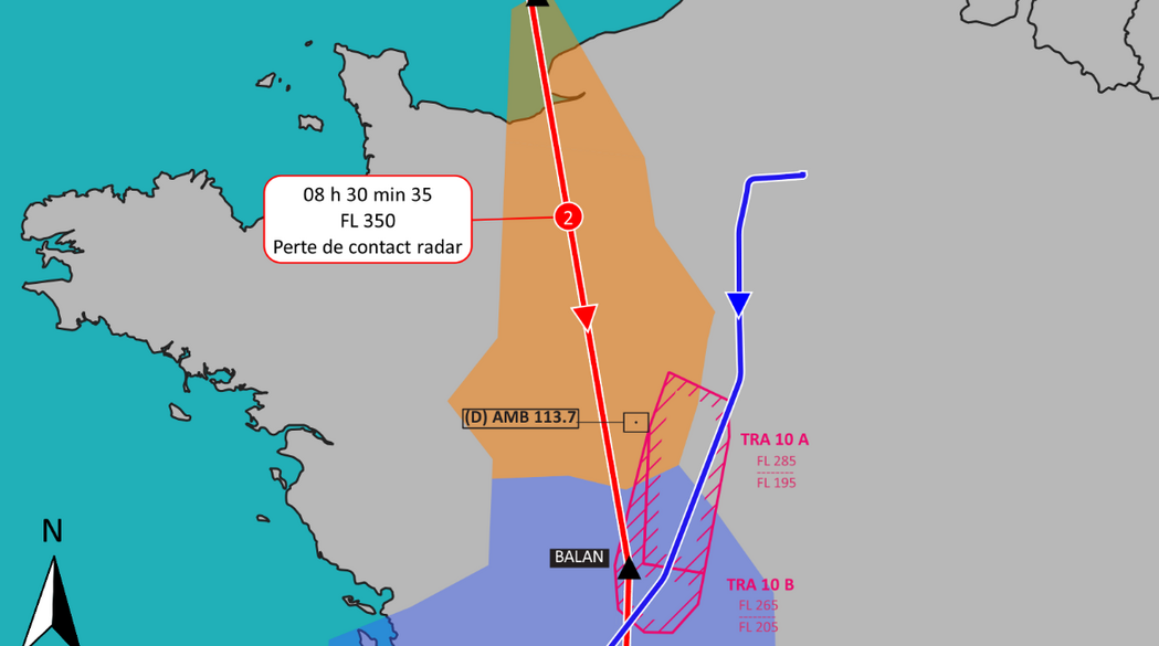 Incident grave survenu au Boeing 737 EC-NGC Albastar et à l'Embraer 190 F-HBLD Hop! le 21/07/2023 en croisière